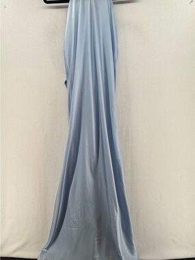 Gentle Herd Mulberry silk Light Blue Halter Maxi Dress
